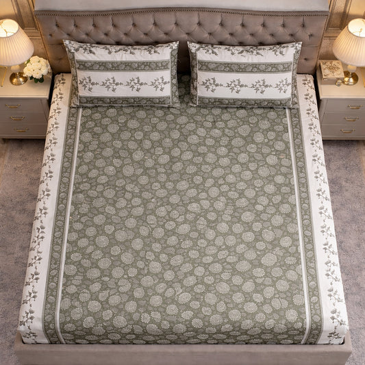 Breathable Cotton Jaipuri Print King Size Bedsheet