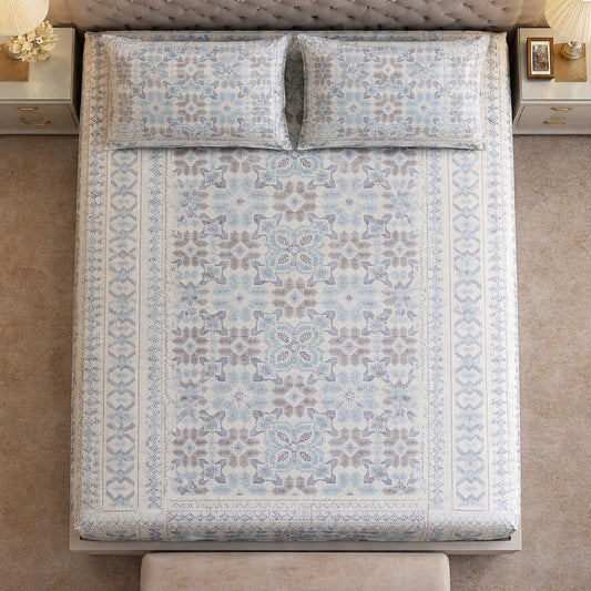 Pure Cotton Geometrical Print Bedsheet