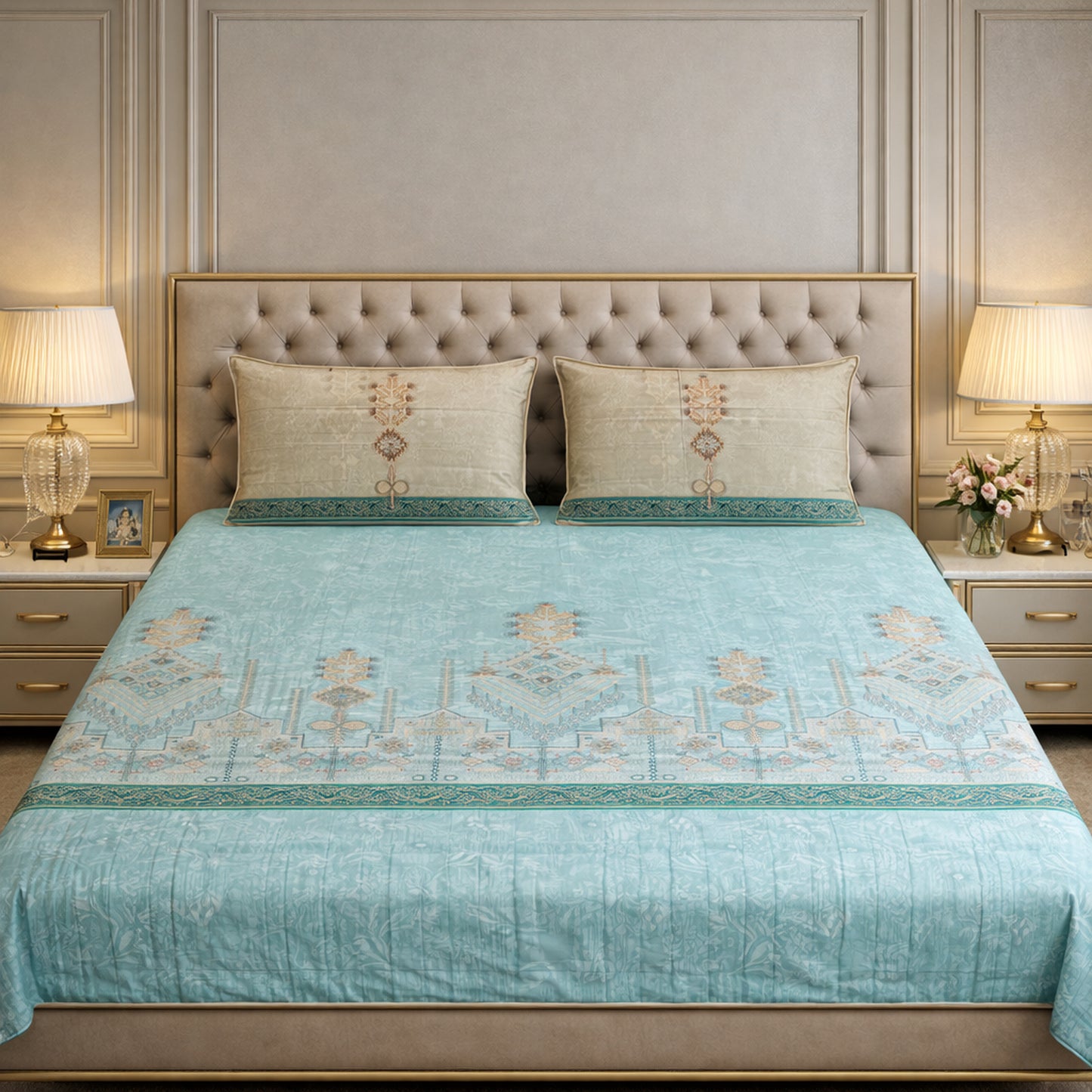 Pure Cotton Floral Digital Print Bedsheet
