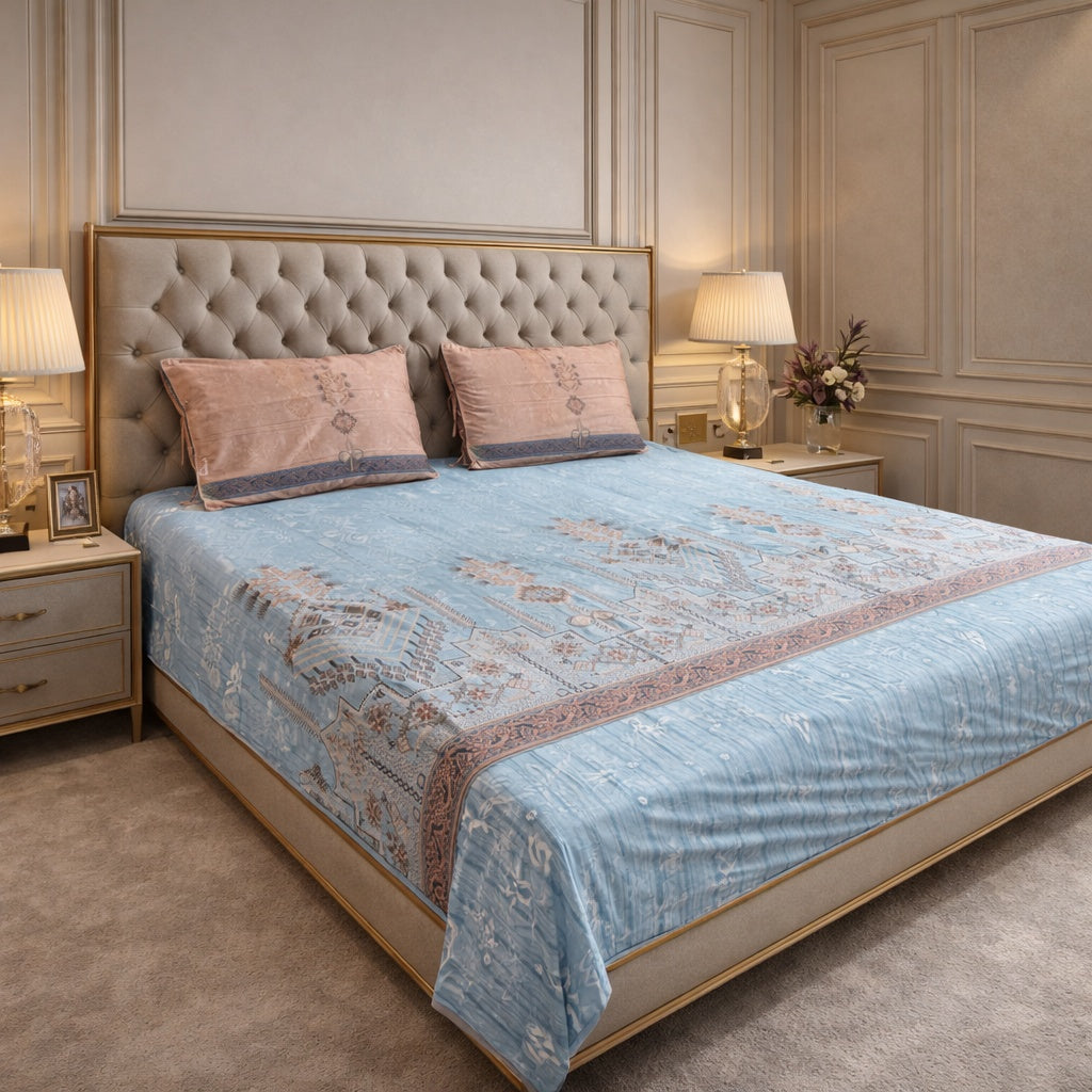 Pure Cotton Floral Digital Print Bedsheet