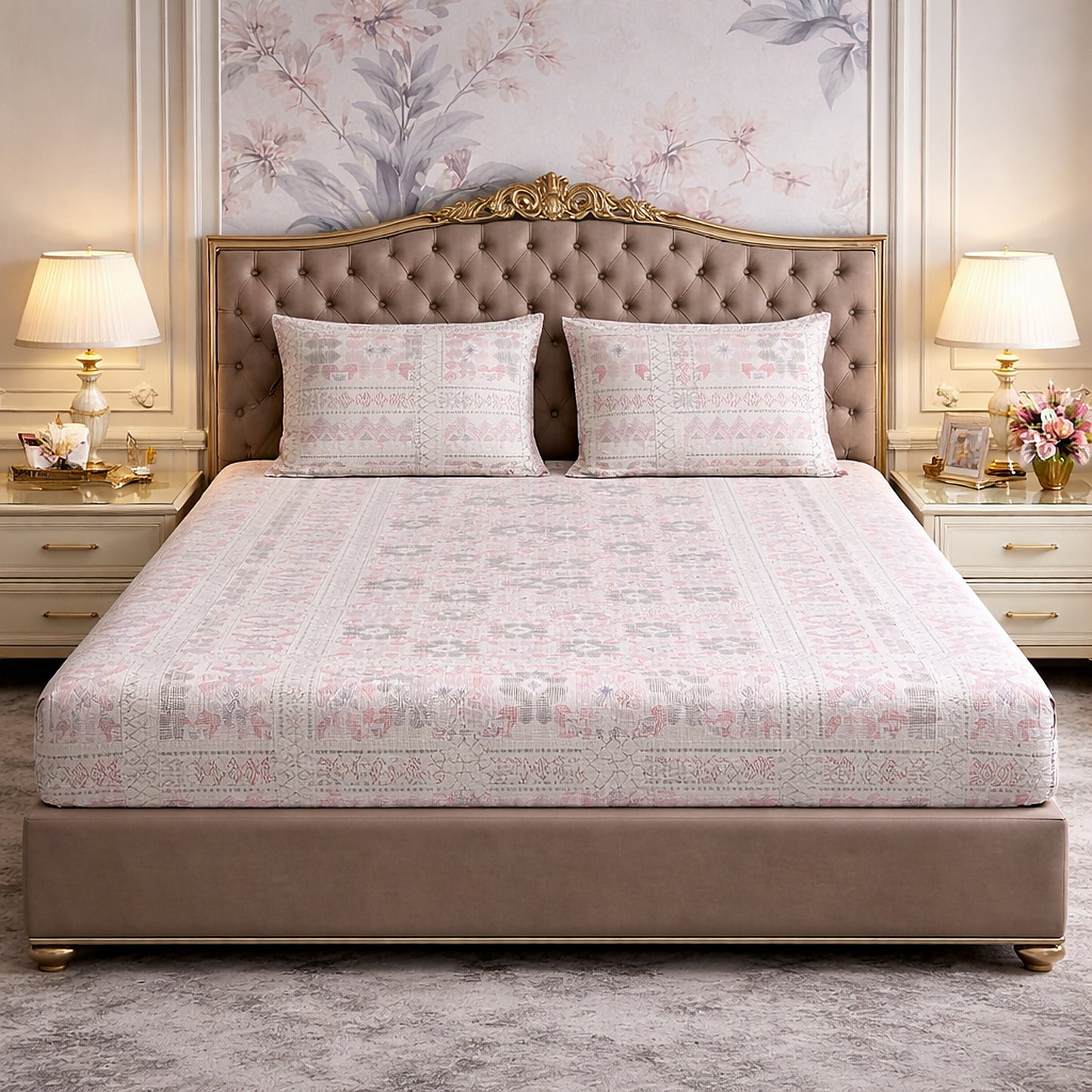 Pure Cotton Geometrical Print Bedsheet