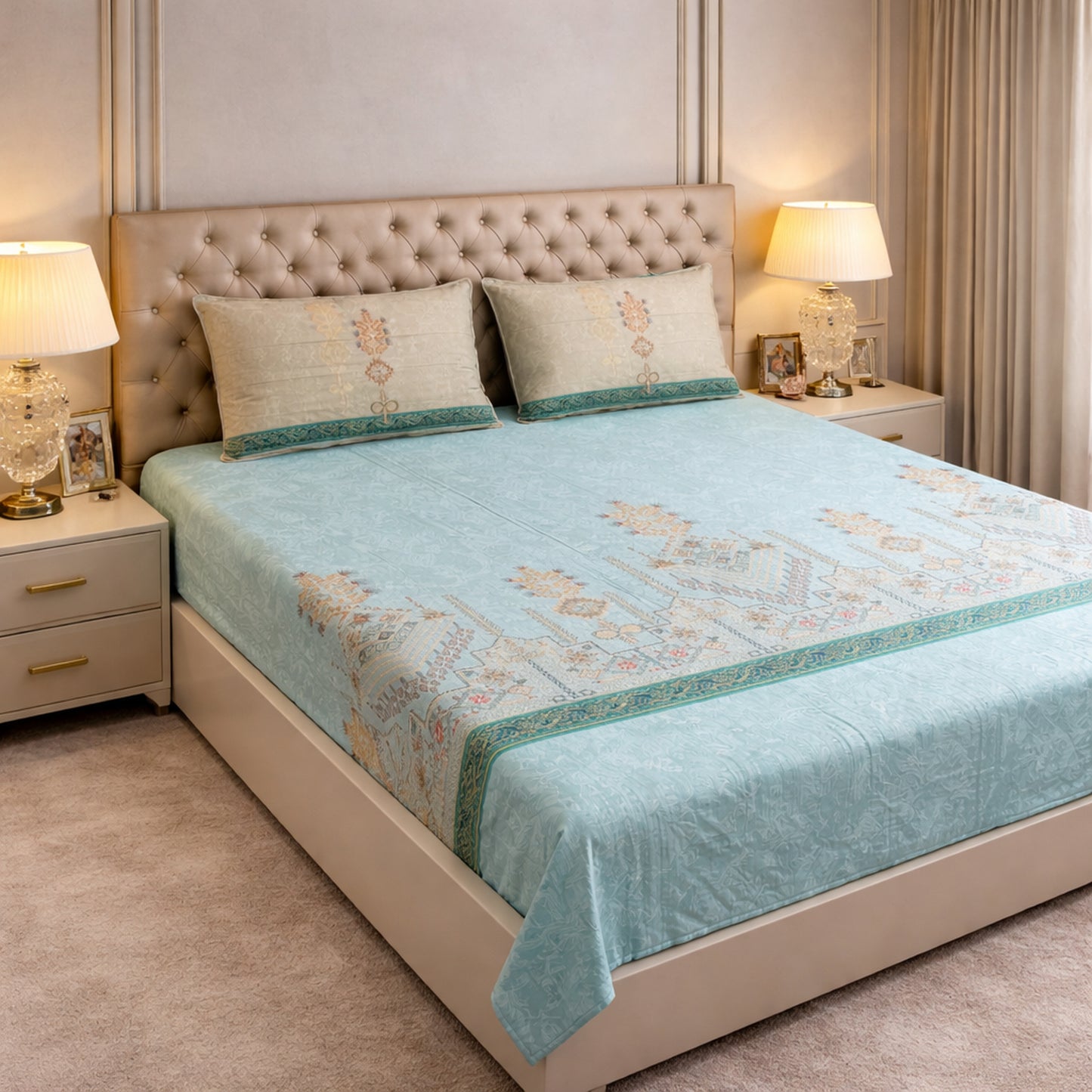 Pure Cotton Floral Digital Print Bedsheet