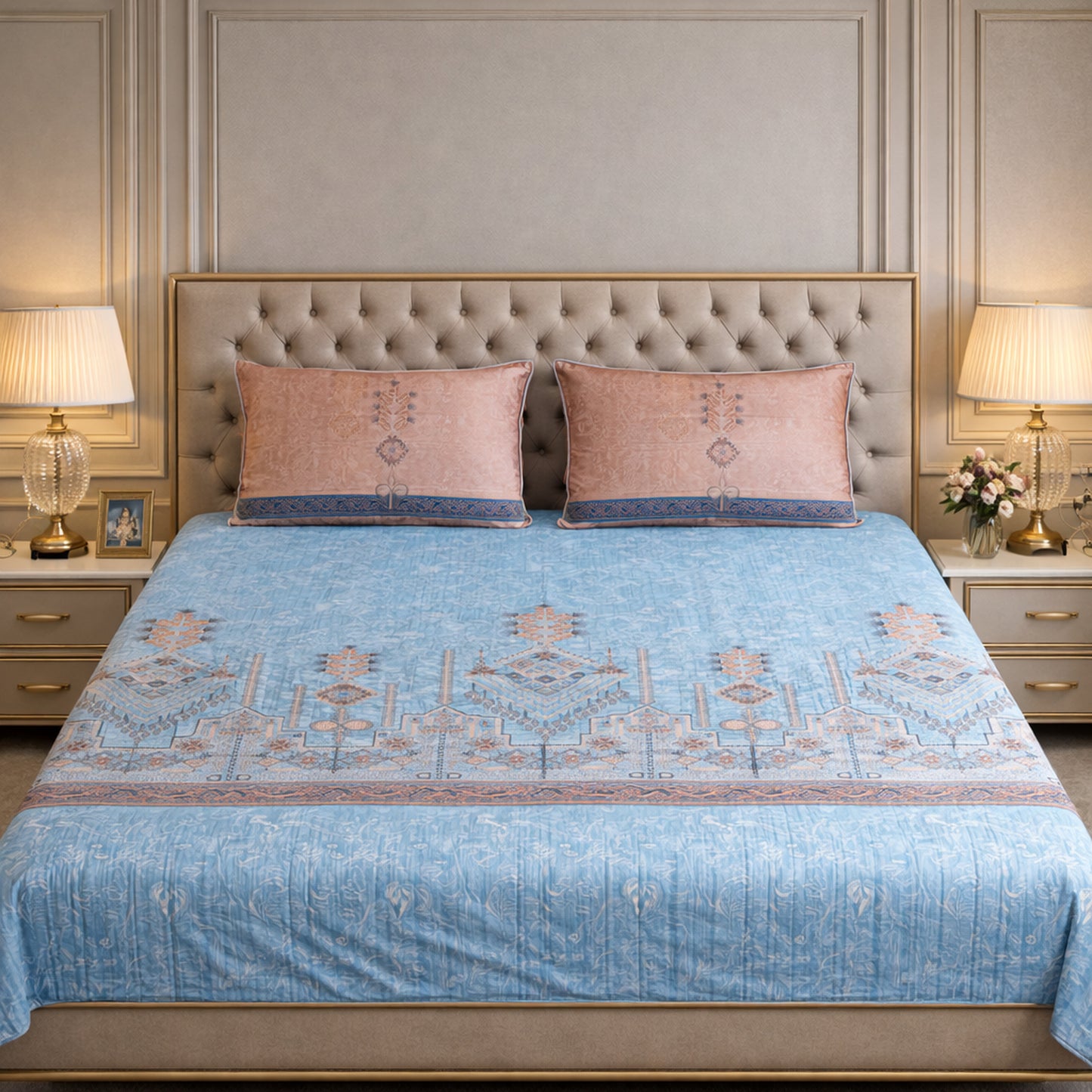 Pure Cotton Floral Digital Print Bedsheet
