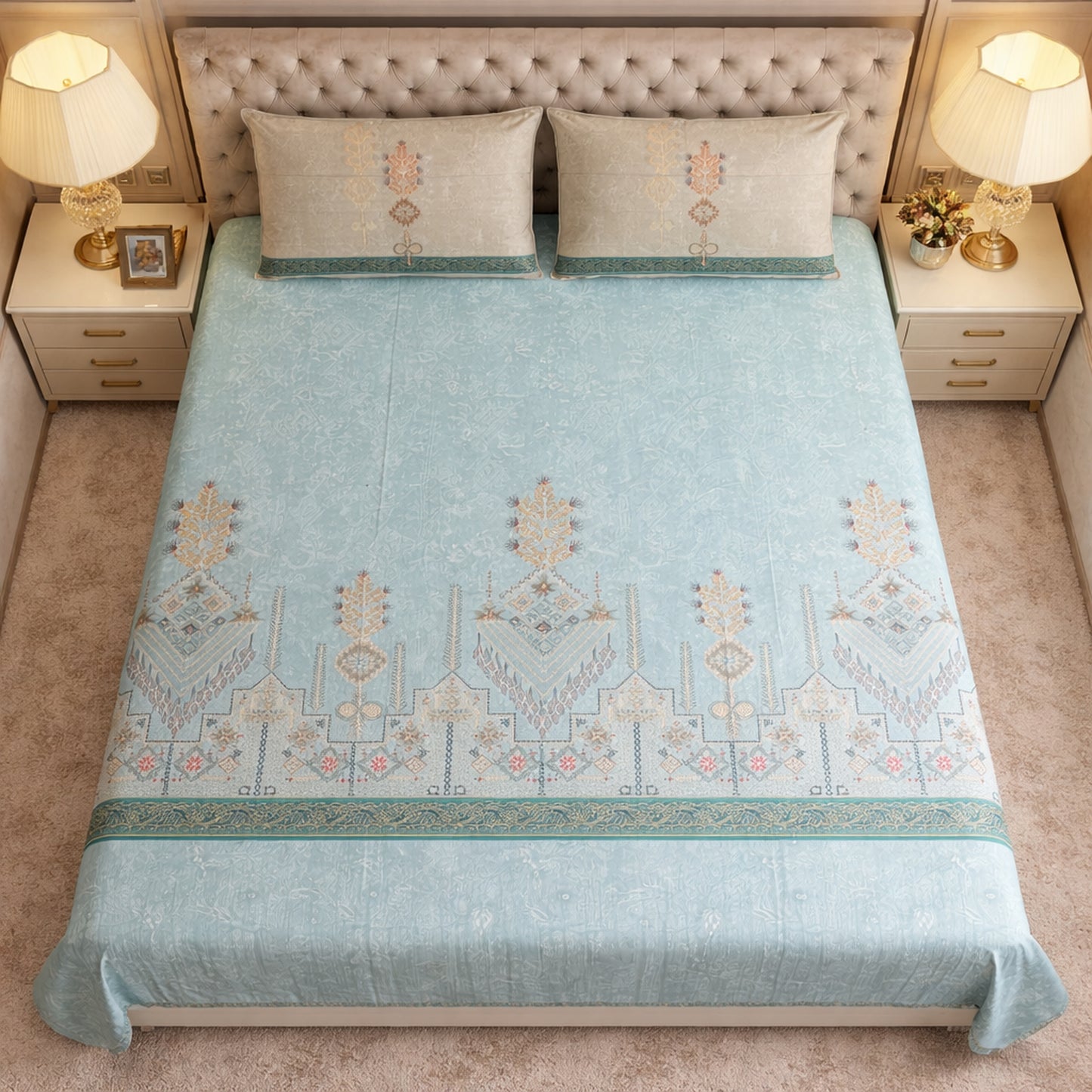 Pure Cotton Floral Digital Print Bedsheet