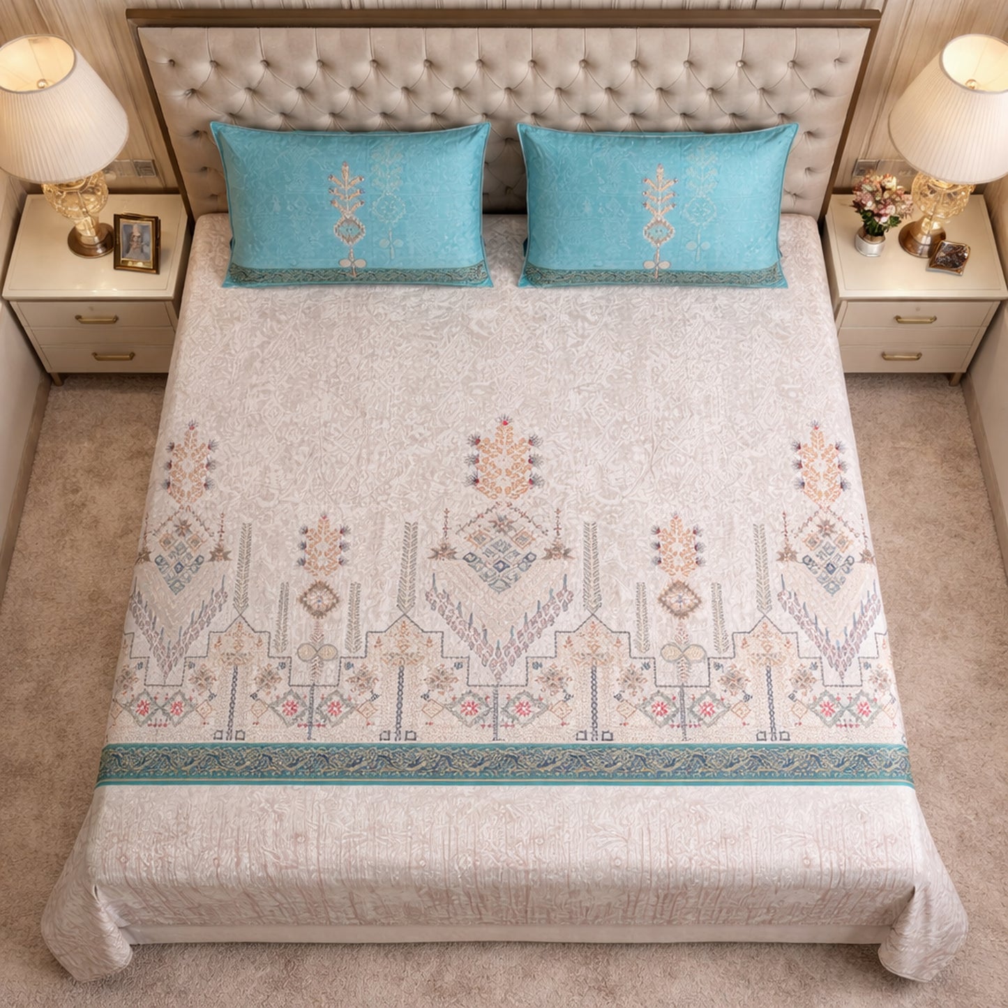 Pure Cotton Floral Digital Print Bedsheet