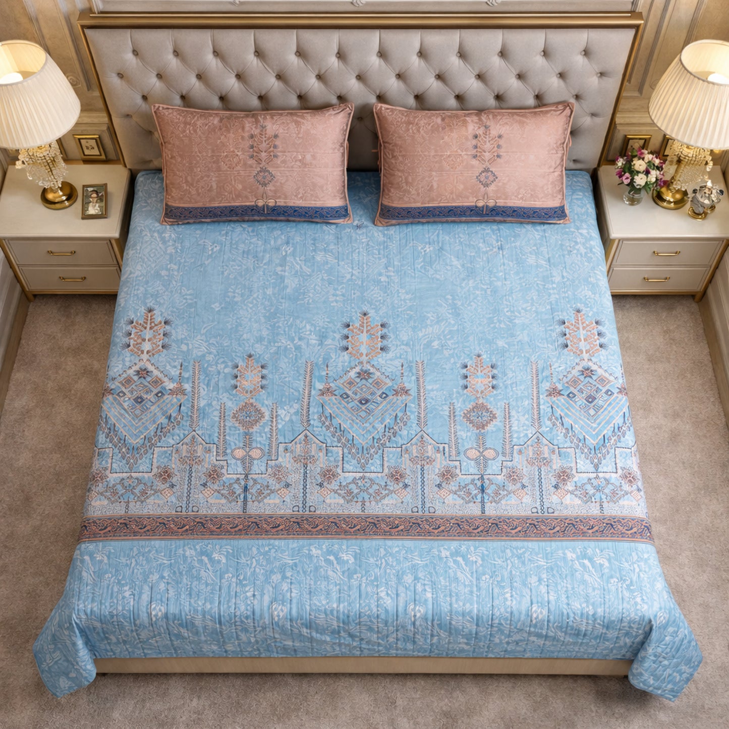 Pure Cotton Floral Digital Print Bedsheet